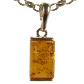 Baltic amber and sterling silver 925 cognac pendant (no chain)