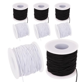 Elastic String for Bracelets 8 Rolls, Stretchy Bracelet String Cord Thread as Jewelry Making Supplies for Jewelry Making and Crafts (White 4 Rolls and Black 4 Rolls 1mm)