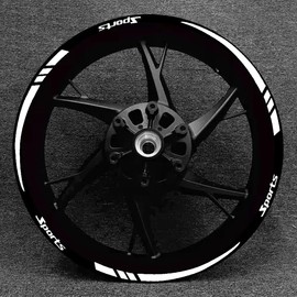 CGEAMDY Auto-Felgenrandaufkleber, Felgenrandaufkleber Felgenband, Auto Felgen Aufkleber Reflektierende Seitenstreifen, Universal Exterieur Dekoratives Zubehör Für Motorrad Fahrrad Auto(Weiß)