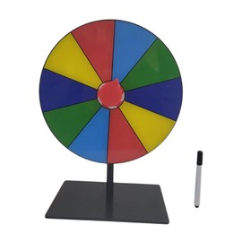 Abbraccia Tabletop Prize Turntable Set Tabletop Fortune Wheel with Erasable Pen,Editable,Color Rotating Wheel Roulette Wheel, for Bar, 10 Grid