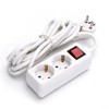 1.5M 3G 1.5mm² 2 Way Power Strip with Switch White Ideal for Connecting Various Electrical Appliances in the Household.