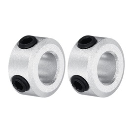 sourcing map Shaft Collar 6mm/ 1/4 Inch Bore Aluminum Set Screw Style Clamping Collars Silver 2 Pcs
