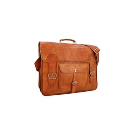 Gusti teacher's bag leather Leon work bag 15 inch DIN A4 folder laptop bag leather bag messenger bag XL briefcase shoulder bag brown genuine leather business bag men women