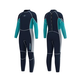 Jsnorklet 3mm Kids Wetsuit - Neoprene Full Wet Suits for Boys & Girls, Back Zip for Surfing, Diving & Swimming