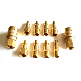 NEIKO 10pc SOLID BRASS QUICK COUPLER & AIR HOSE FITTING SET