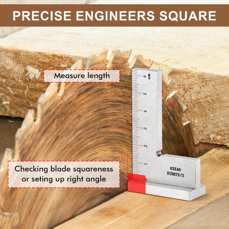 Fentar Engineer's Square, Precise 90° Try Square Made of Solid