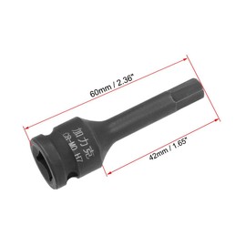 TA-VIGOR Impact Hex Bit Socket, 3/8" Drive x H7 (7mm) Allen Key Socket, Premium CR-MO Steel Bits, Hex Bit with 60mm Length for Torque Wrench, Ratchet Wrench, Impact Power Drills