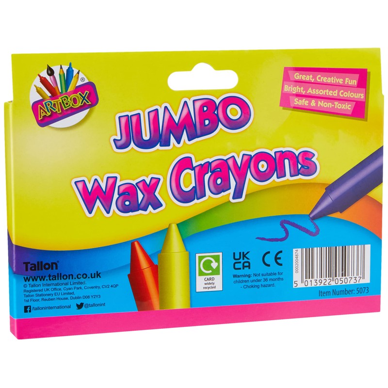 Artbox 12 jumbo size wax crayons set of 12 assorted