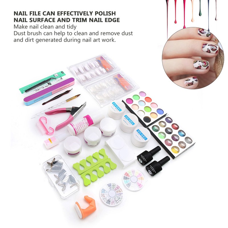 Professional Nail Art Tips Dead Skin Fork Rhinestones Scissors Manicure