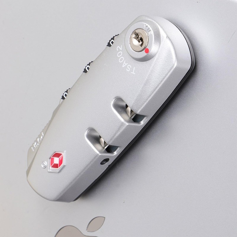 DEARMAMY Silver Tsa Combination Lock: 3-Digit Luggage Lock Integrated Customs