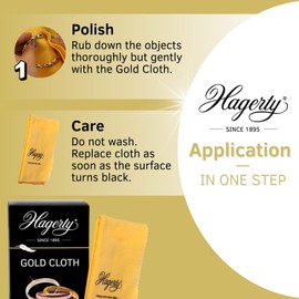 HAGERTY Gold Cloth Gold Cleaning Cloth 36 x 30 cm Impregnated Cotton Jewellery Cloth for a Renewed Shine Efficient Jewellery Polishing Cloth for Yellow Gold Rose Gold White Gold