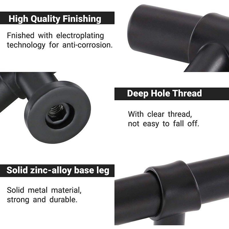 goldenwarm 10 Pack Black Drawer Knobs Black Knobs - LST18BK