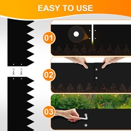 40" L x 8" H Metal Landscape Edging, Metal Lawn Edging,6 Pack