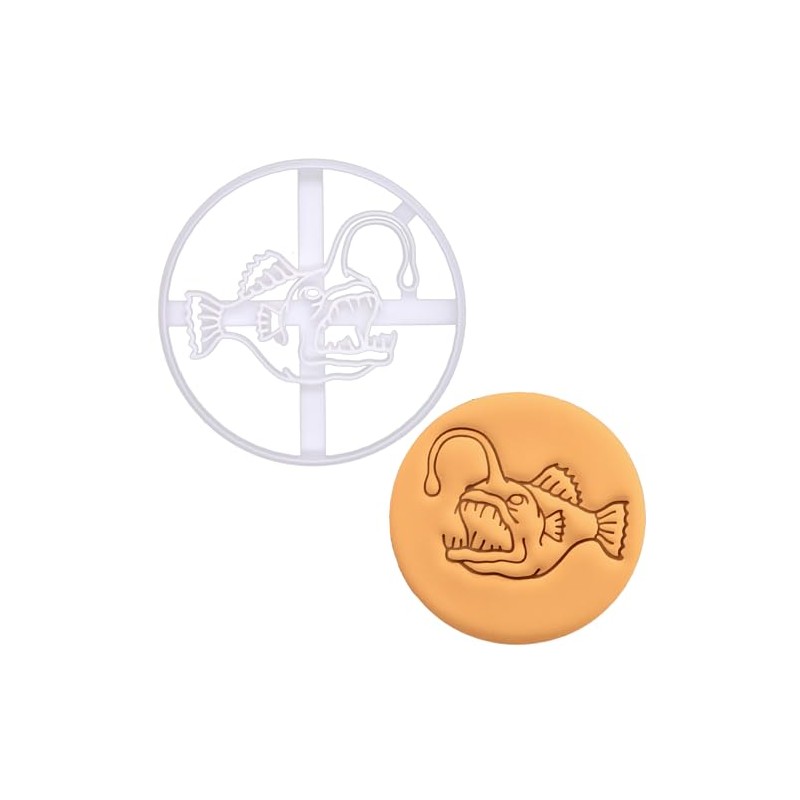 BAKERLOGY Tiefsee-Anglerfisch Ausstecher – Meereskreatur Fondant-Präger für Ozean-Motto-Backen & Aquarium-Geschenk