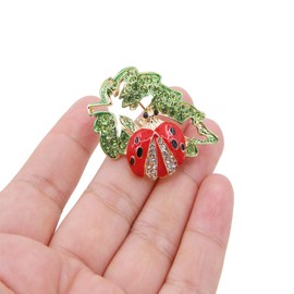 Set of 9 Lovely Little Ladybug Brooch Women’s Crystal Rhinestone Brooch Pins Party Gift Jewelry Accessories