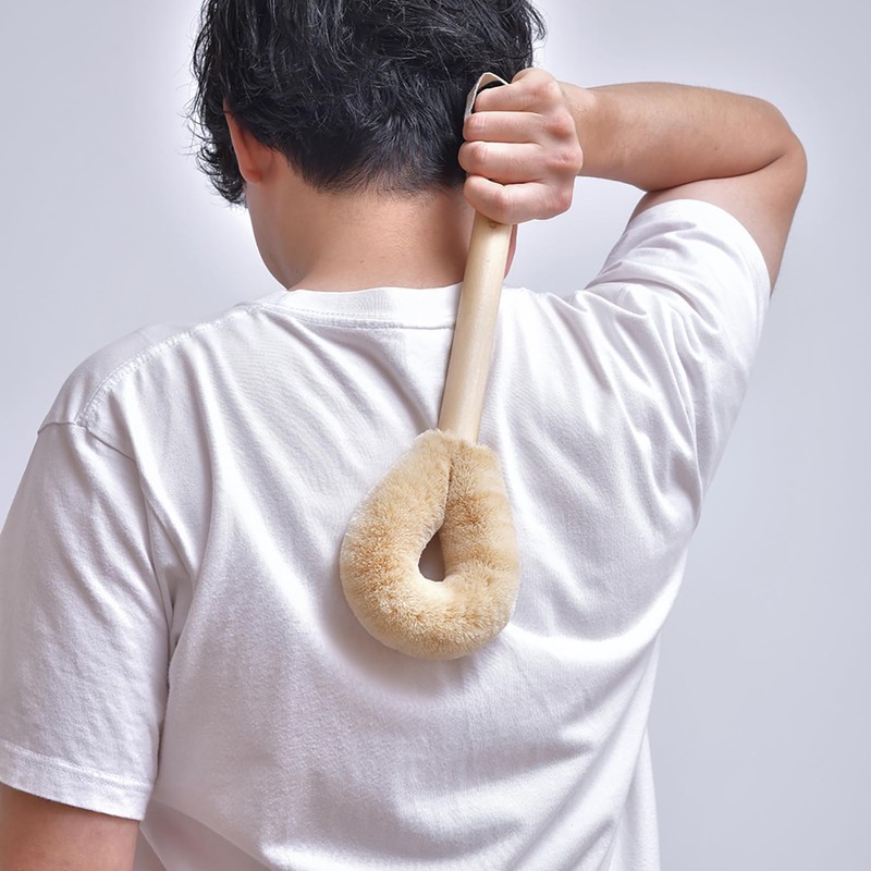 Kameko Tsukko Nishio Shoten Body Scrubbing Brush Sato-san (with Pattern)