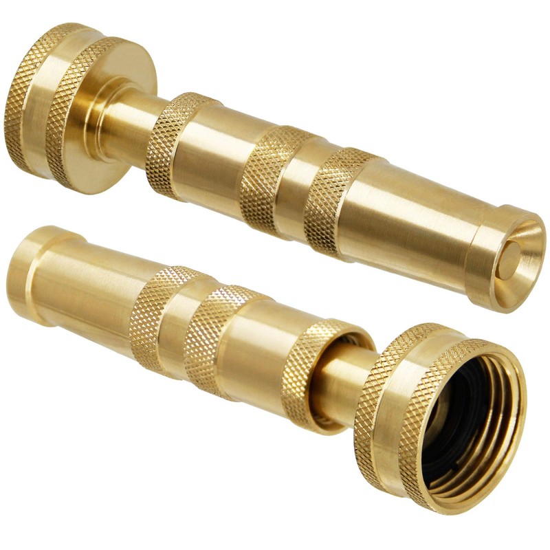 Triumpeek Solid Brass Hose Nozzle, 2 Pack 4" Heavy Duty