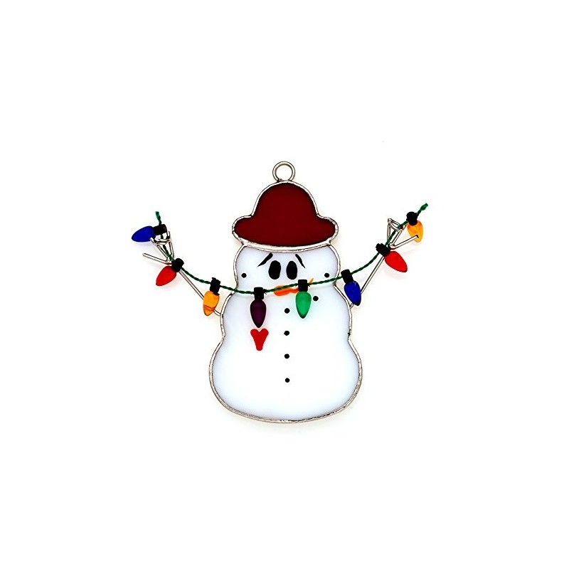 Switchables Glass Cover: Snowman (Red Hat) with Lights/Christmas Stained Glass