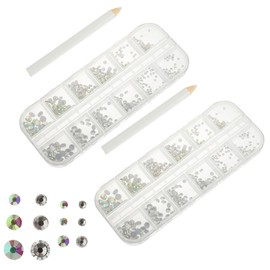 FOMIYES 12-Piece Round Glass Diamonds for Nail Art Nail Decorations for DIY Crafts Suitable for Design and Makeup