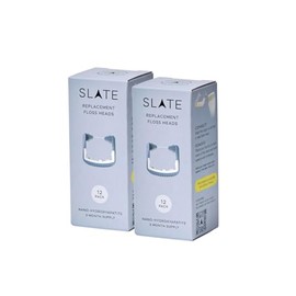 SLATE Recambios para hilo dental Slate - Hilo dental tejido reutilizable, libre de PFAS, no tóxico | Compatible con hilo dental eléctrico Slate con raspador de lengua y cepillos para encías | Paquete