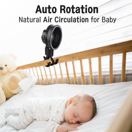 OCTOPUS stroller Fan with Flexible Tripod Clip on Auto Rotation LED Light USB C 4000mAh Rechargeable Battery 3 Speed and brightness adjustable Perfect for Baby Crib Golf Cart Treadmill Camping