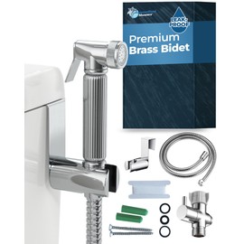 HammerHead Showers All Metal Handheld Bidet Sprayer for Toilet, Handheld Bidet Attachment with 59-Inch Hose and Leak-Proof T-Valve, Jet Spray for Toilet, Muslim Shower, Chrome