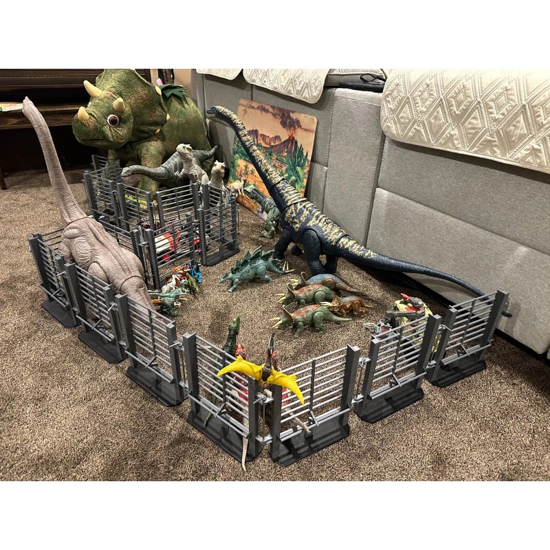 (8x) Custom Dinosaur Fence Panels for Toy Jurassic Park Dinosaurs