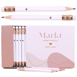 Markt Bridal Pencils for Bridal Shower Games & Wedding Shower Favors and Games, Wedding Pencils for Guests, White Short Pencils, Bridal Shower Game Winner Gifts, Small Pencils for Games, Mini Pencils