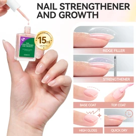 Gelike ec Nail Hardener Growth Nail Groove Filler: Repair for Thin Damaged and Brittle Nails Groove Filler White