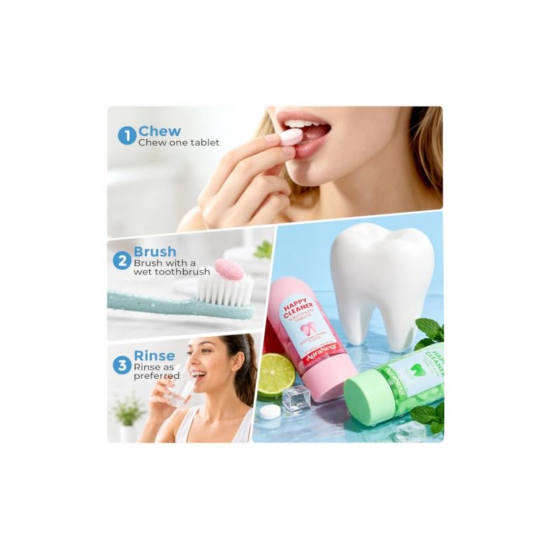 Whitening Toothpaste Tablets – Remineralizing Nano Hydroxyapatite Chewable Toothpaste with