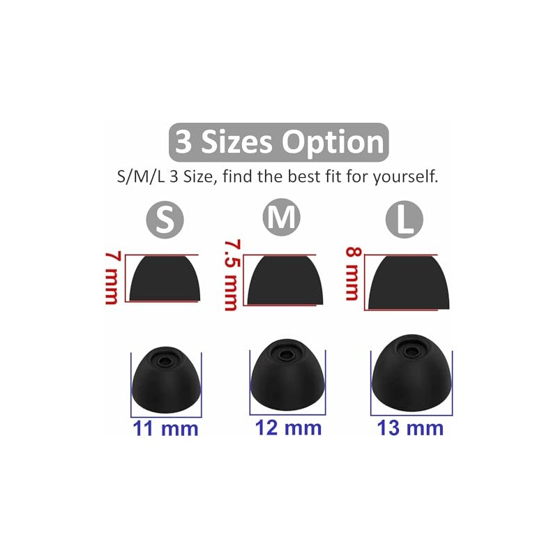 Replacement Earbuds Tips Silicone Ear Tips for Ray-con Everyday Earbuds,