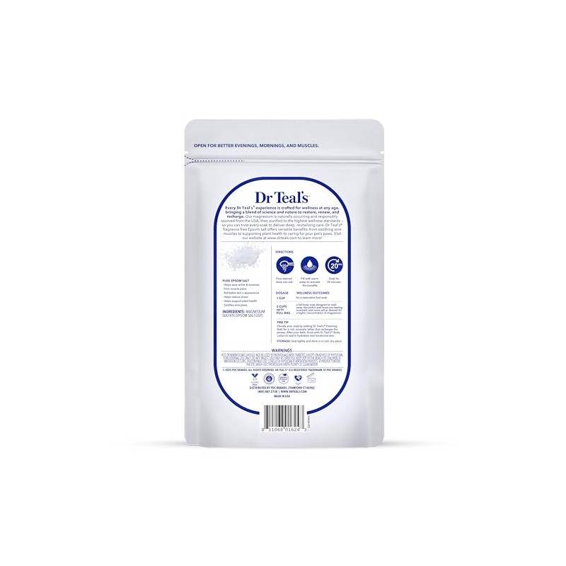 Dr Teals Unscented Epsom Salt, 1.8kg.