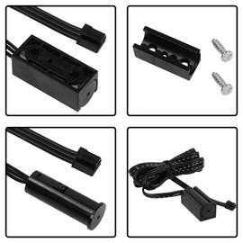 SinLoon 12V Touchpad Switch, Touch Dimmer Switch with Indicator Light, for LED Lights, Wardrobe Lights, Cabinet Lights, Desk Lights, 6.56 ft Extension Cord (Black)