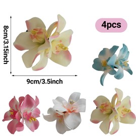 Hurifeng Flower Hair Claw Clamp for Women - Double Blossom Hair Clips Boho Style Ideal for Beach Holidays, Festivals, Weddings and Parties