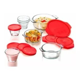 Círculo Refactarios Set De 14 Piezas Flanera Y Cacerola Con Tapa