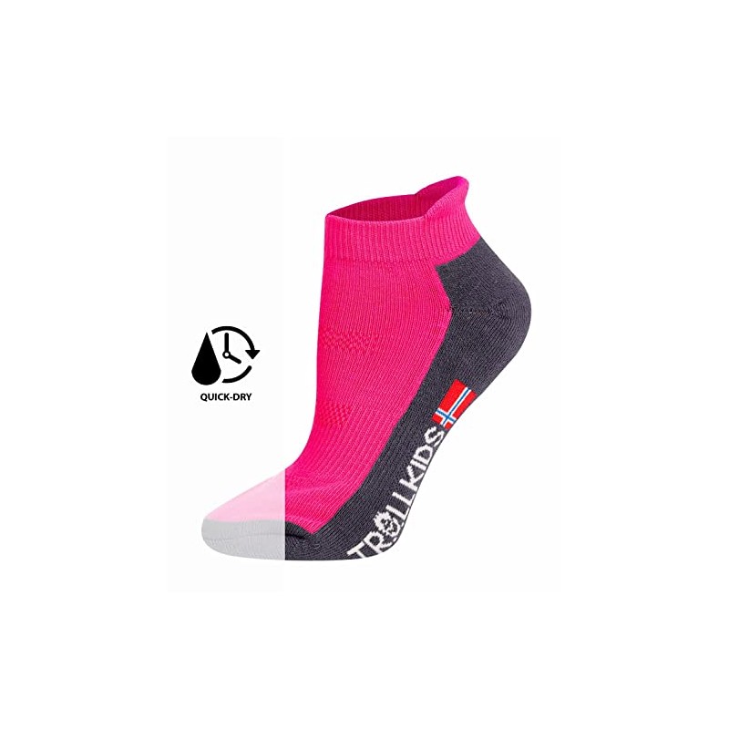 Trollkids Children's Low Hiking Socks Trekking Socks, magenta