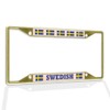 Fastasticdeals Metal Insert License Plate Frame Swedish Flag Weatherproof Car