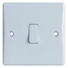 NCaan Slimline Single Light Switch with Rounded Edges, 10A, 1 Way, 1 Gang, White, Complete with 25mm Long Screws (Light Switch - 1 Gang - 1 Way)