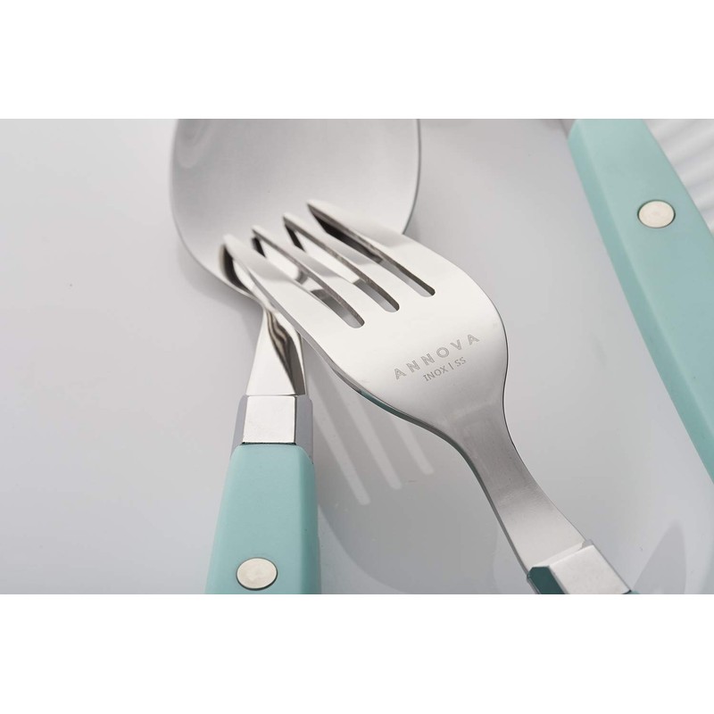 ANNOVA Silverware Set Stainless Steel Cutlery Color Handle With Rivet/Retro