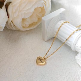 Zeffy Gold Heart Necklace for Women, Gold Heart Love Necklace Initial Necklace Dainty Heart Necklaces Tiny Gold Initial Necklaces Birthday Valentine's Day gift Gifts for Women Jewelry