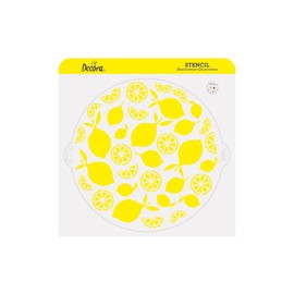 Decora 9270952 Stencil decorativo Limoni, Dim. Ø 25 Cm, in plastica per alimenti; per realizzare disegni su torte, dolcetti e biscotti. Made in Italy