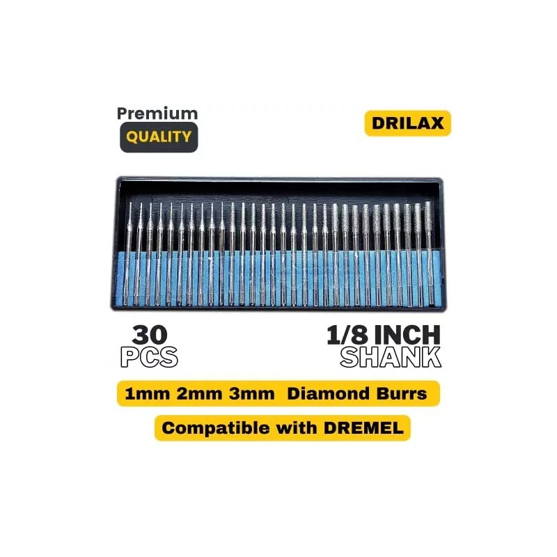 DRILAX 30 pcs Set 10 pcs. 1mm 10pcs. 2mm 10