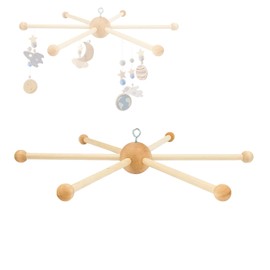 Ieron Mobile Hanger Wooden Mobiles Wind Chime Frame Holder for DIY Baby Bed Crafts Photography Props Decor