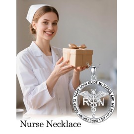 WINNICACA Nursing Necklace Christmas Gifts for Nurse Sterling Silver Nurse RN Angle Wings Caduceus Pendant Jewelry Graduation Gifts for Nurses Female Doctor Student RN Nurses Day Birthday Gift Ideas