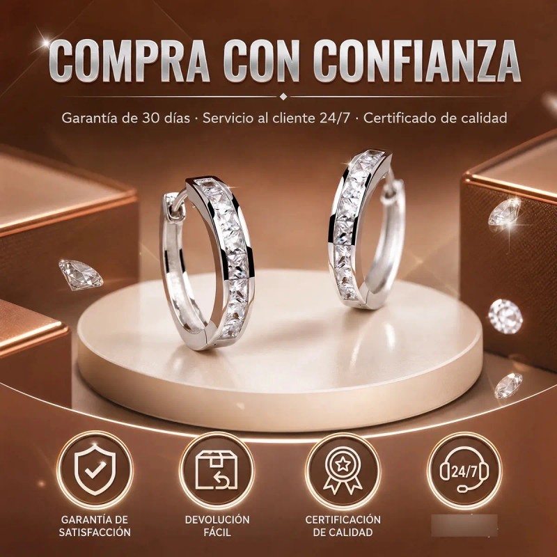 Luz de Estrella Joyas - Arrancadas Aretes Plata 925 Con