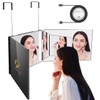 GLDDAO Three Way Mirror for Braiding Hair LED Lighted Trifold