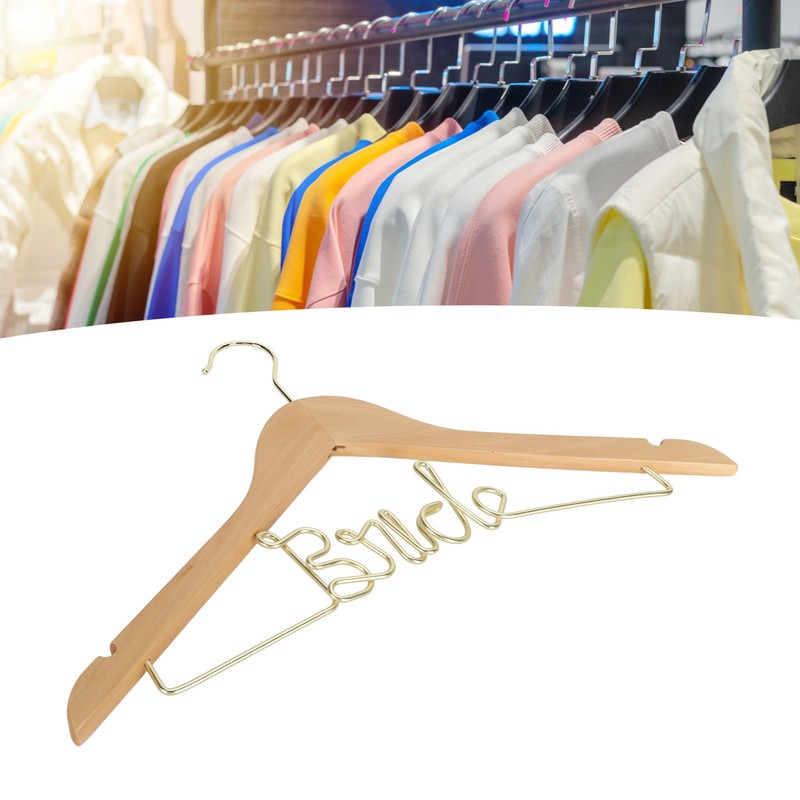 Wedding Hanger Anti Slip Wooden Clothes Hanger Iron Clothing Hanger