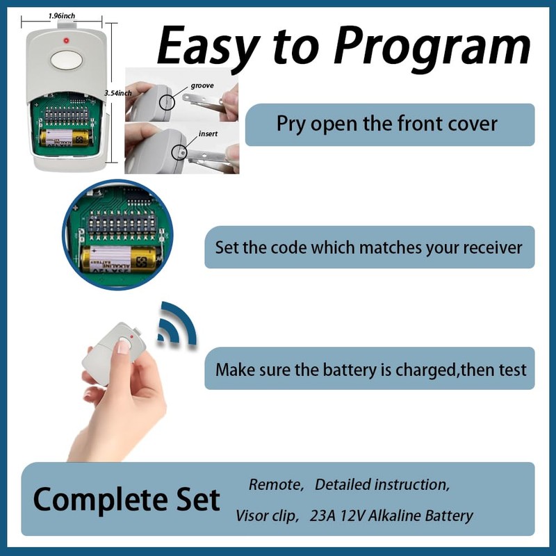 Upgraded for Linear 3089 Multicode Gate Opener Remote, 308911 Multicode