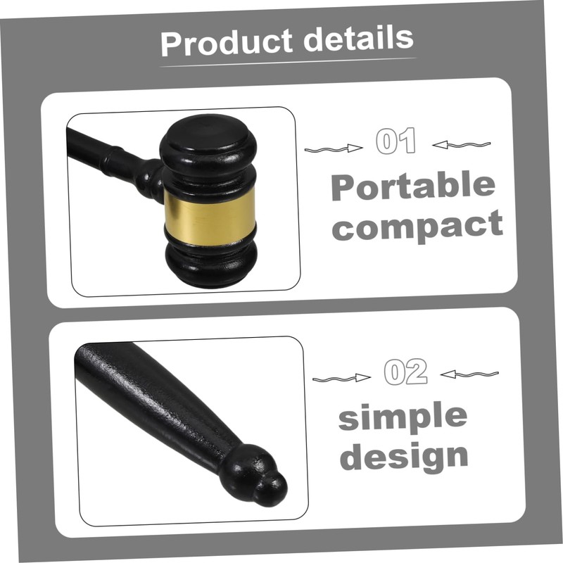 TEHAUX Wooden Auction Hammer Fine Workmanship Loud Sound Comfortable to