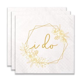 100 Pack of I Do Paper Napkins for Wedding Engagement Party Bridal Shower Decoration